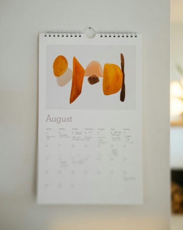 Image of a monthly calendar hanging on a wall